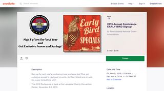2019 Annual Conference EARLY BIRD Signup Tickets, Fri, Nov 8 ...