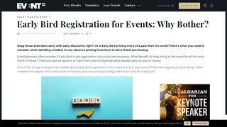 Early Bird Registration for Events: Why Bother? - Event Manager Blog