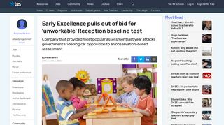 Early Excellence pulls out of bid for 'unworkable' Reception baseline ...