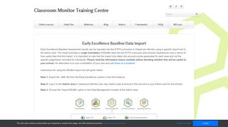 EExBA Data Import - Classroom Monitor Training Centre