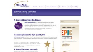 Early Learning Ventures - - Merage Foundations