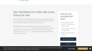 Frontier EarlyReturns® miles - ExecuCar