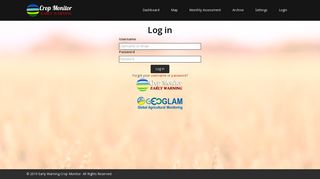 Early Warning Crop Monitor - Log In - GEOGLAM Crop Monitor