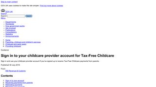 Sign in to your childcare provider account for Tax-Free Childcare ...