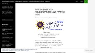 WELCOME TO EARLYFACE 2018 WAEC GCE | emmiloaded home of ...