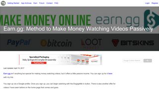Earn.gg: Method to Make Money Watching Videos Passively ...