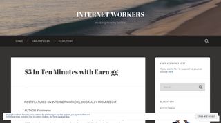 $5 In Ten Minutes with Earn.gg – INTERNET WORKERS