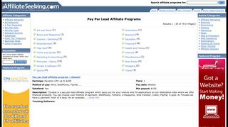 Pay Per Lead Affiliate Programs :: Affiliate Program Directory