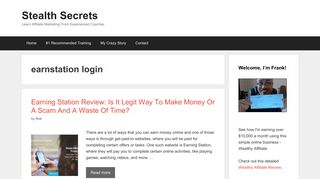earnstation login | | Stealth Secrets