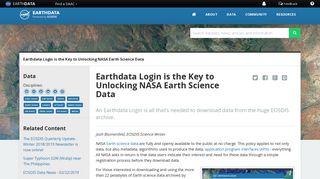 Earthdata Login is the Key to Unlocking NASA Earth Science Data ...