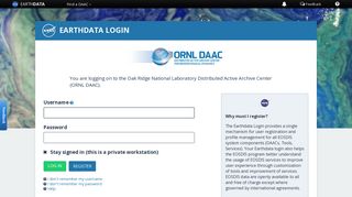 Earthdata Login - ORNL DAAC - Oak Ridge National Laboratory