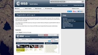 General Registration and Login - Earth Online - ESA