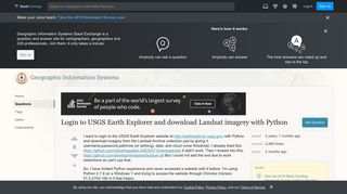 Login to USGS Earth Explorer and download Landsat imagery with ...