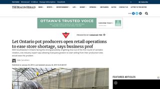 Let pot producers open retail operations to ease store shortage: prof ...