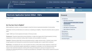 Electronic Application System (EASe) - Missouri Office of Administration