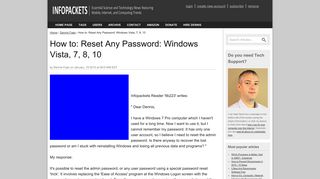 How to: Reset Any Password: Windows Vista, 7, 8, 10 | www ...