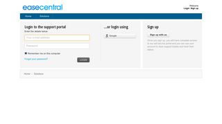 Sign into : EaseCentral Help Desk