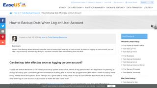 How to Backup Data When Log on User Account - EaseUS