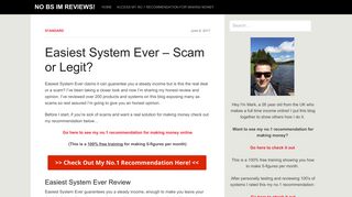Easiest System Ever – Scam or Legit? - No BS IM Reviews!