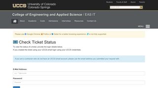 Login | EASIT Helpdesk | EIA | College of Engineering and Applied ...