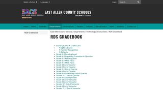 RDS Gradebook - East Allen County Schools