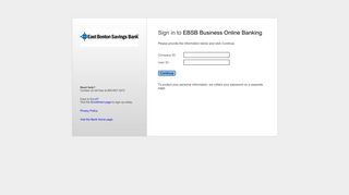 Sign in to EBSB Business Online Banking