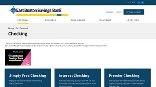 Checking - Personal | East Boston Savings Bank