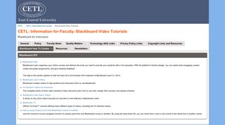 Blackboard Video Tutorials - CETL: Information for Faculty - Library ...