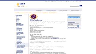East Coast Credit Union - Mobile Web Banking