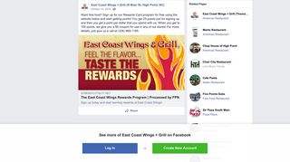 Want free food? Sign up for our Rewards... - East Coast Wings + Grill ...