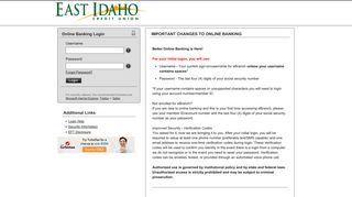 East Idaho Credit Union | Online Banking
