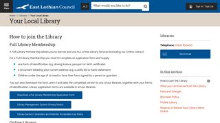 How to join the Library | Your Local Library | East Lothian Council