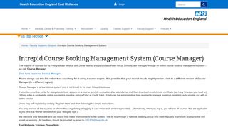 Intrepid Course Booking Management System - East Midlands Deanery