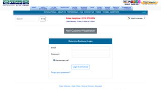 East Midlands Water Company New Customer - Login Page