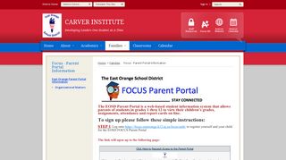 Focus - Parent Portal Information / East Orange Parent Portal Information