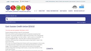 East Sussex Credit Union (ESCU) - ESCIS