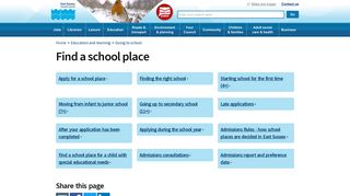 School admissions - East Sussex County Council