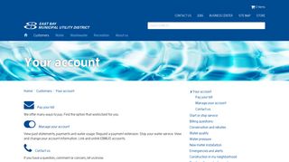 East Bay Municipal Utility District :: Your account
