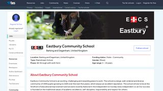 Eastbury Community School - Tes Jobs