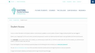 Student Access | Eastern College Australia