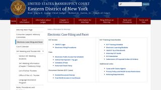 Electronic Case Filing and Pacer | Eastern District of New York ...