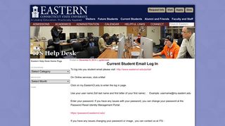 Current Student Email Log In | ITS Help Desk | Eastern Connecticut ...