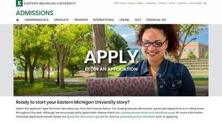 Apply to college, start an Eastern Michigan University application