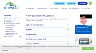 View Bill/Payment Options - Eastern Municipal Water District