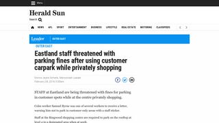 Eastland staff threatened with parking fines after using customer ...