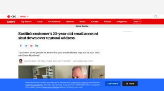 Eastlink customer's 20-year-old email account shut down over unusual ...