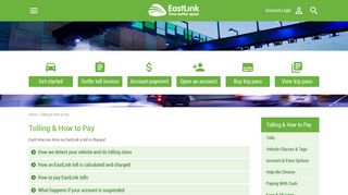 Tolling & How to Pay - EastLink