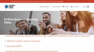 Eastman Credit Union - Online Account Opening FAQ