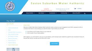 Pay My Bill - Easton Suburban Water Authority
