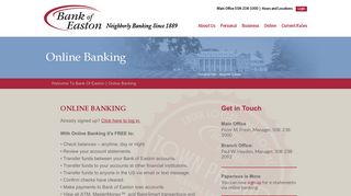 Online Banking - Bank of Easton